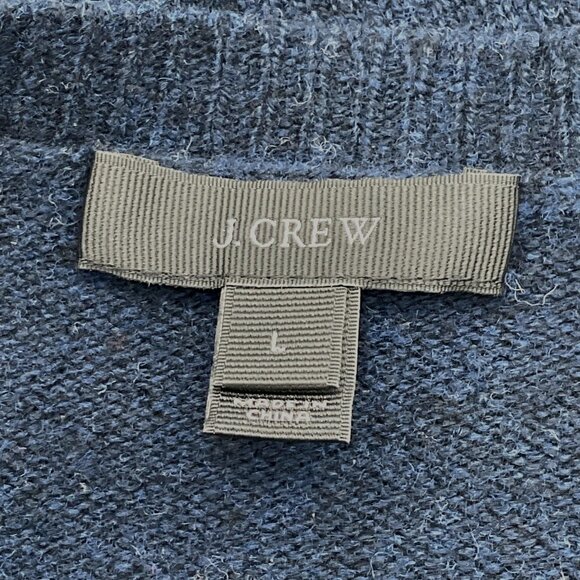 J.Crew Jeweled Fair Isle Stripe Crewneck 100% Wool Long Sleeve Sweater LG - Picture 6 of 9